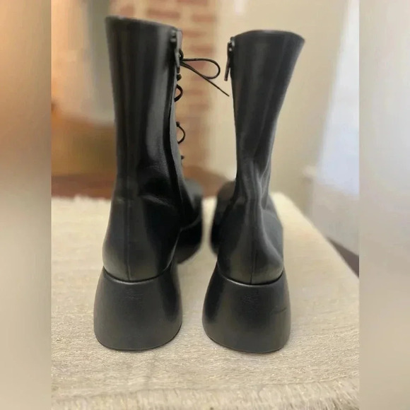 Simon Miller Black Lace Up Hustler Boots Size 38 US 8 Grunge Goth Rock Punk NWOB - Picture 7 of 10